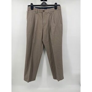 Dockers Signature Khaki Classic Fit Pleated Lux Cotton Stretch Tan Pants 32x30